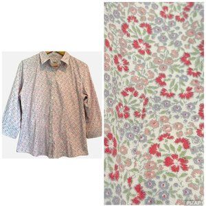 L.L. Bean Liberty Floral Long Sleeved Button Down Shirt -‎ Size Medium